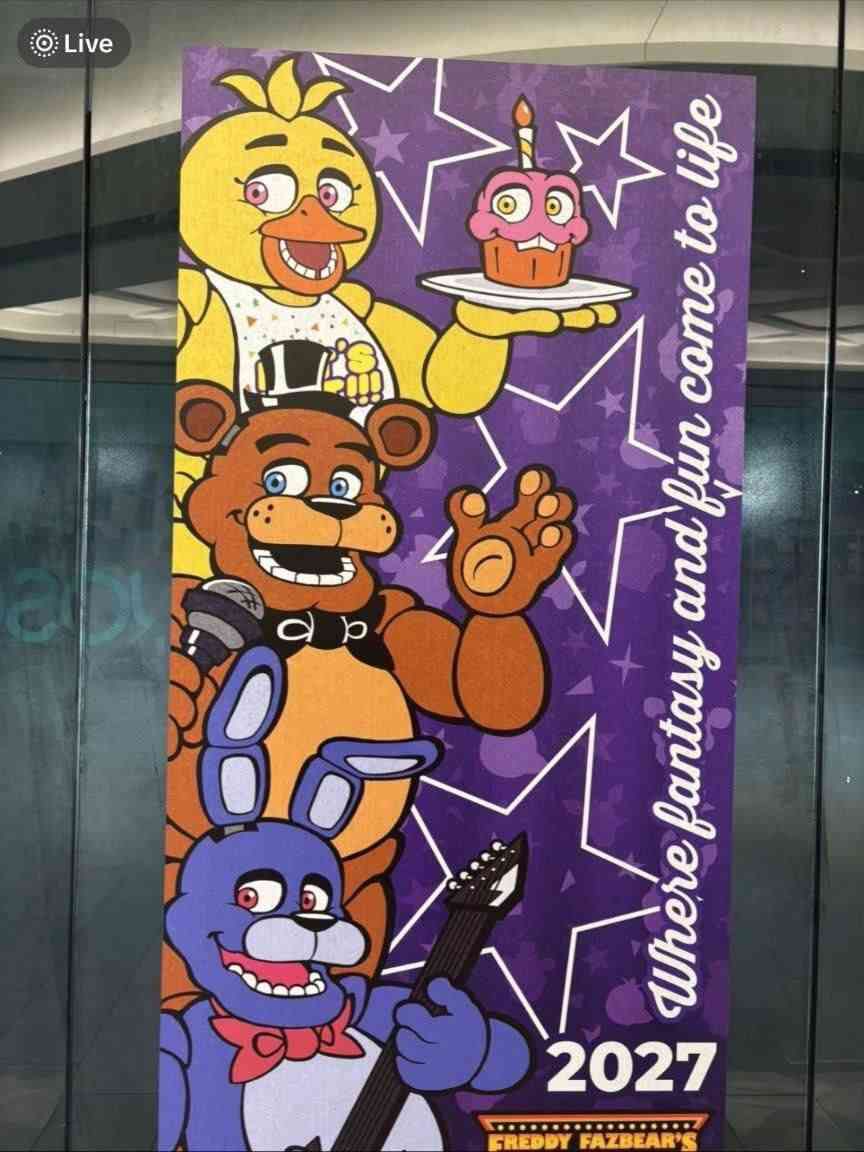 TheCartoonBase's tweet photo. First advertisement for the real FREDDY FAZBEAR’S PIZZA has been spotted.

“Where fantasy and fun come to life.” https://t.co/wZYfy9mYD7