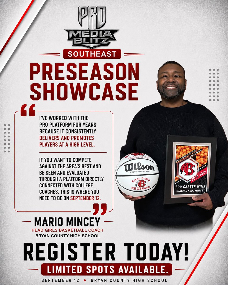 PRO_Movement1's tweet photo. 🔥#PRO Media Blitz - Southeast🔥
🗓️SEPT 12📍Bryan County HS
🔥SECURE YOUR SPOT EARLY🔥
🗣️Class of ‘27-‘31
🏀GIRLS⏱️10AM⤵️
https://t.co/XZ30D879LU
🏀BOYS⏱️2PM⤵️
https://t.co/ERIAPjcGKl
📝Player Write-Ups
🎥Highlight Videos
🤝Professional Media Coverage
#RelevantExposure
—————————————————
—————————————————
@Bonafyde5
@MelodyRWalker1
@CamdenHighHoops
@CoachShaySmith
@DBailey_Boy
@Coach_GBrown
@MenCounty19982
@CoachMarquiceJ
@CoachRaymond23
@Goldenkhidd
@SEBBoysHoops
@ToombsBoysHoops
@tchs_mbb
@QuayDavis3
@SEffBoysBB
@Statesboro_WBB
@CoachChuck142
@KevinFurtado
@LadyRebelGBB1
@WTHShoops
@SELadyMustangs
@CoachAParker_3
@Vidalia_WBB
@VidaliaHoops
@Coach_Priddy
@FPCAbasketball
@BradwellGBB
@telfair_s
@BrunswickMB
@BHS_LadyPirates
@mariamangram
@coachrcamp
@HvjBasketball
@HVJ_GBB
@CoachB90
@sgk2017
@Myles1Mobley
@melabrams15
@D_Tooms
@SCDSBasketball
@Coach_Darling
@BasketballBi
@Coach_4Dank
@GA_LadyTerrors
@EHS_LadyKnights
@WacoBBallWC