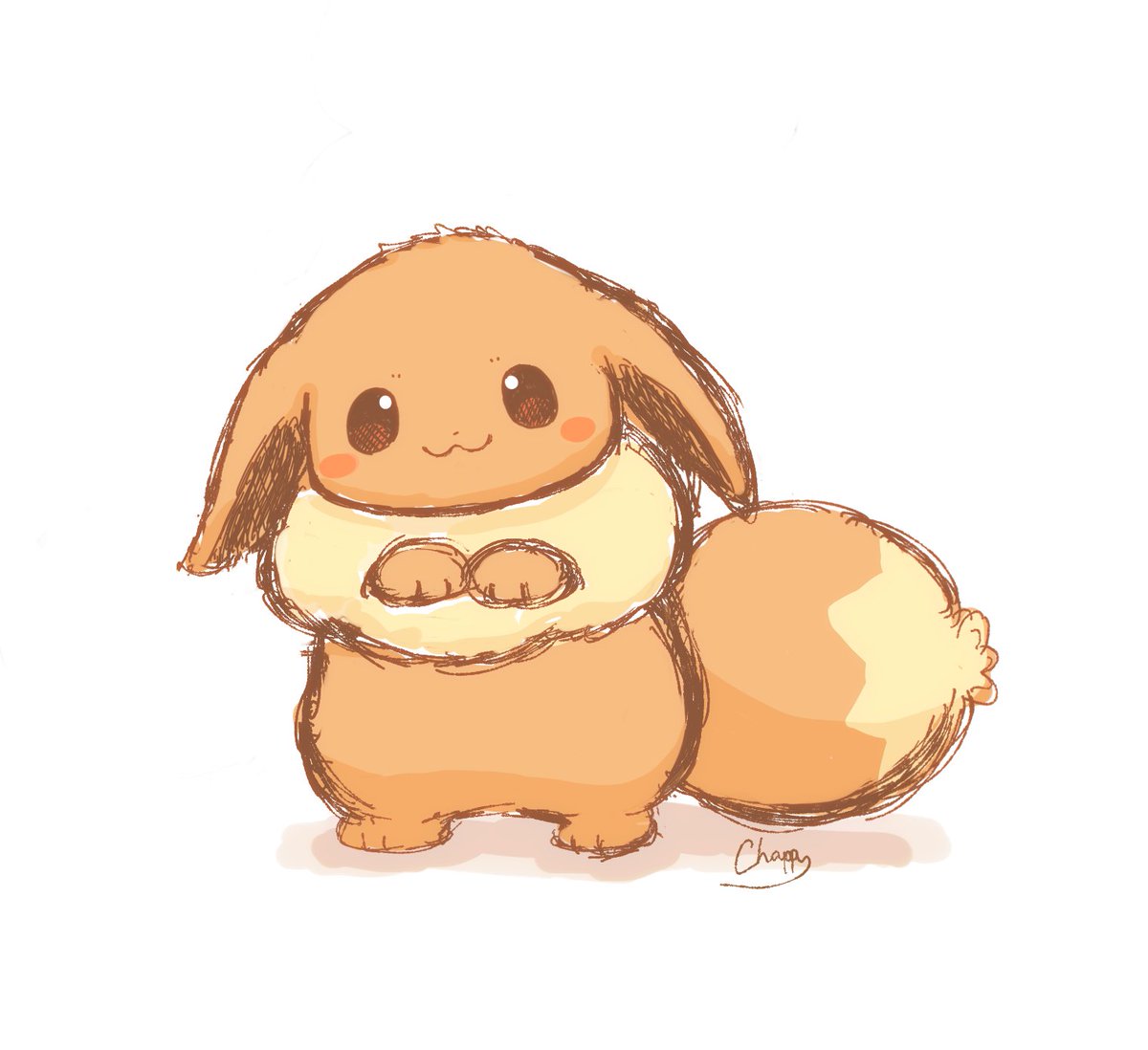 CHAPPIKA38's tweet photo. ラフの段階で色塗ってみた。ラフ絵ってもふもふしていてなんか好き！そして、ここからお気に入りの線を見つけて、なぞり出していく作業が一番楽しい。 https://t.co/laJiVf6pom