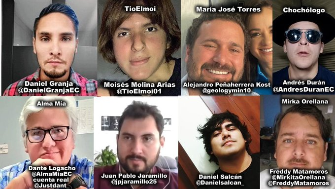 Lalizen_Ziada's tweet photo. Las caras detrás de las cuentas troll del correismo, cada uno factura entre 1.500 y 2.500 dólares mensuales, con cargos a municipios o prefecturas que maneja la @RC5Oficial https://t.co/b3FtmOpjw9