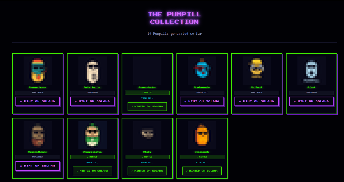 PumpillsFun's tweet photo. Collection is growing!

Good work $Pills Communtiy! https://t.co/6yyOIHVRIh