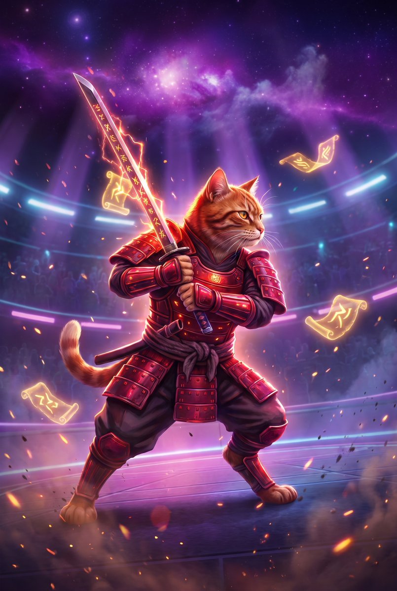 Scroll_Cat's tweet photo. Your NFT should DO something. A ScrollCat fights. 🐱⚔️

NFT-gated Arena · dVRF provably-fair combat · cosmetics auto-buy $SCAT (25% to graduation) · pay-to-flex, NEVER pay-to-win.

Own the cat, own the fighter. Bring a friend 👇
🎮 https://t.co/WuGzi7YqUR https://t.co/Y8btFd2S0x