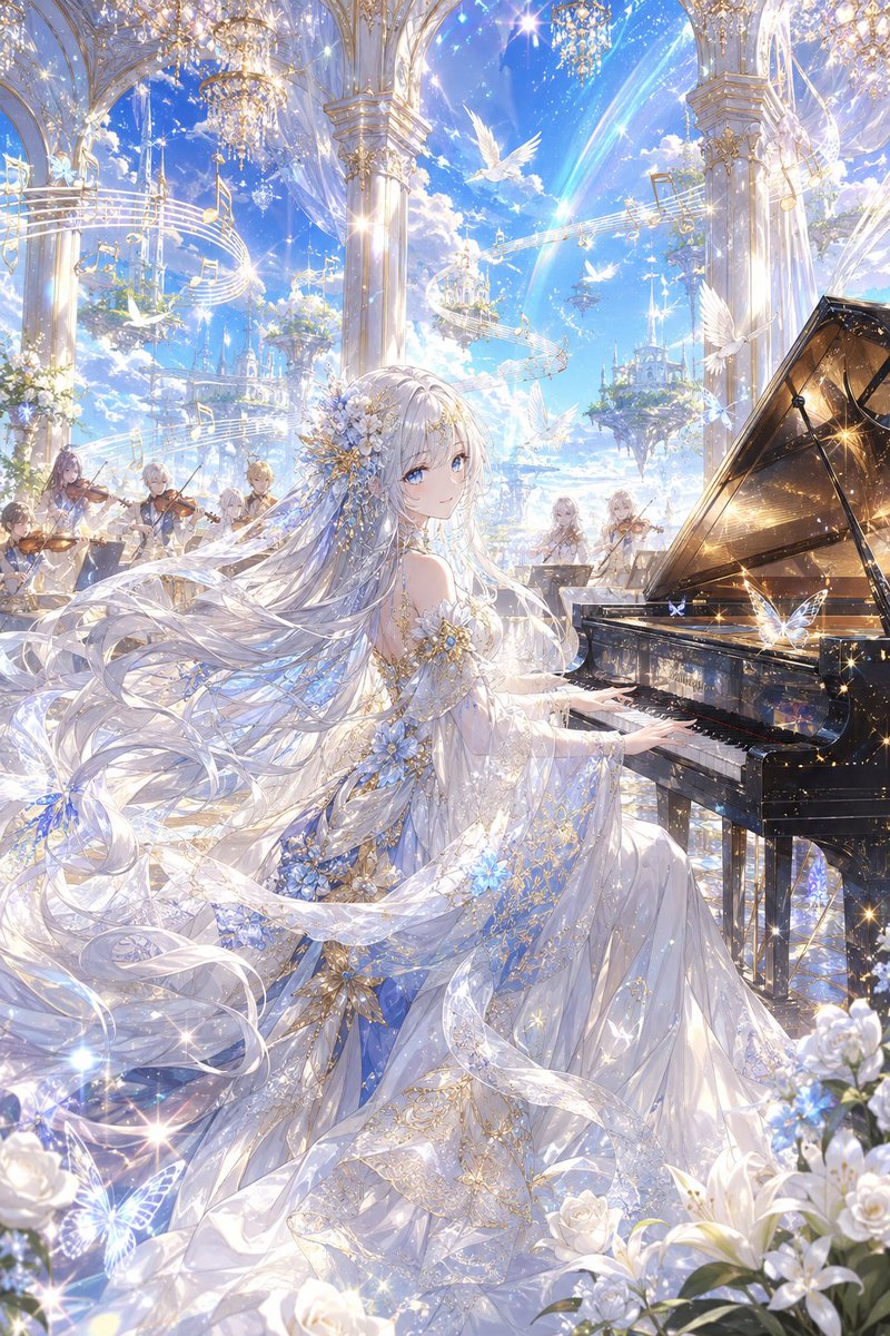 samidare0546's tweet photo. AIの想像力で描く「ピアノ協奏曲第5番「皇帝」第2楽章」のイメージ。
メロディーやリズムから生まれる物語を、アニメイラストで表現しています。
#AIイラスト #画像生成AI #音楽 #アート https://t.co/OE2VeFkeM4