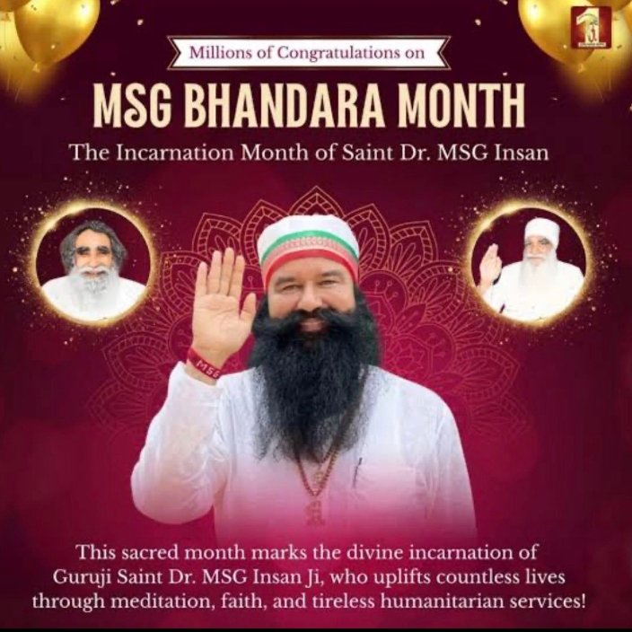 __iMSanDeep's tweet photo. This Sunday is a #SpiritualSunday.
MSG Bhandara is going to celebrate in 
Salabatpura, Punjab. It is the birth month of Saint Gurmeet Ram Rahim Ji who taught us the lessons of humanity, taught us the way to connect with God. so, be the part and come to celebrate it. https://t.co/92b1wtln25