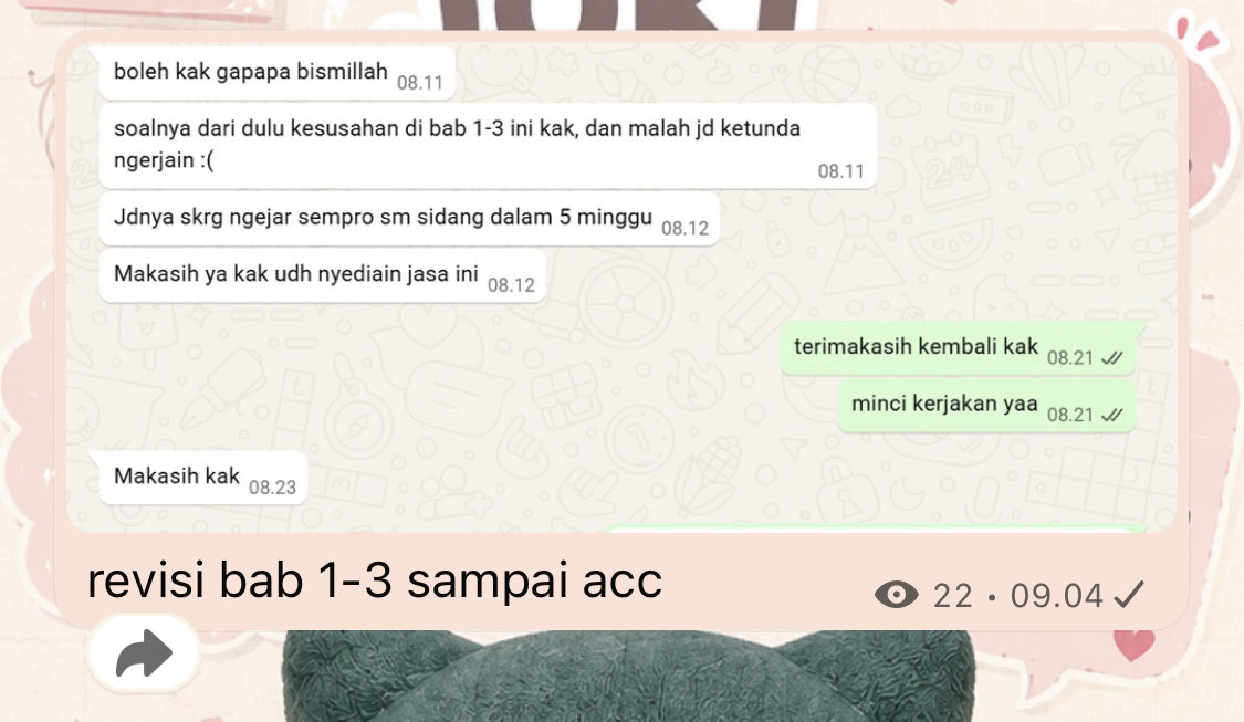 mincijoki's tweet photo. wts open joki makalah, proposal, laporan, ppt, artikel, jurnal, skripsi, cek turnitin, parafrase 
fast • rapi • on time ✿ https://t.co/2OJQiglbej dm untuk tanya atau order.
#wts #wtb #zonajajan #zonauang #jokiskripsi https://t.co/1jveR872ng