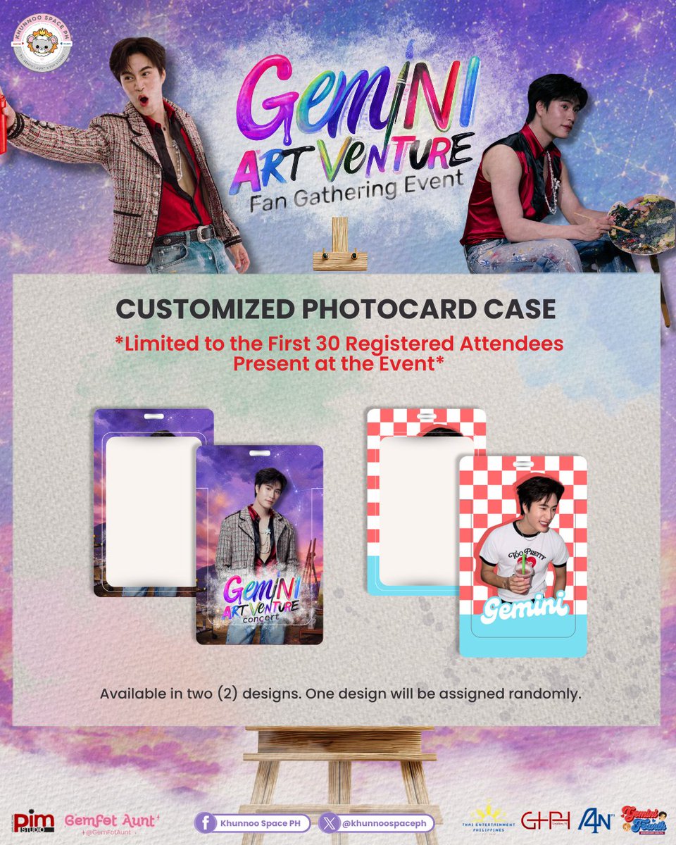 khunnoospaceph's tweet photo. 🎁 BONUS FOR OUR FIRST 30 REGISTERED ATTENDEES! 🎉

Register for the Gemini Artventure Fan Gathering and be one of the first 30 registered attendees present at the event to receive an exclusive Customized Photocard Case! ✨

Don't miss your chance to enjoy:
🎁 11 Exclusive Event Freebies (including 2 photocards)
🍽️ FREE 1-PC. Burger Steak Meal with Drink
📺 Watch Party
🎨 Fun Activities
🎮 Paid Games with Prizes
🎟️ Paid Raffle (Optional)
🎉 FREE Raffle for all registered attendees present at the event

🎁 TTH Final Episode Fan Party Freebie Claiming
Participants who selected Gemini Artventure Re-run as their pickup option may claim their freebies at this event.

📝 Register here:
https://t.co/zWVQL4N2ZX

📢 Limited slots available, register now!
🍿 Outside food and snacks are welcome.
📲 Follow Khunnoo Space PH and our partner pages for more event updates and announcements!

Media Partners:
@TEP
@GeminiHome_PH 
@abtnattawatph 
@GFCebuPHL 

#GeminiArtventure #KhunnooSpacePH #GeminiHomePH #AllAboutFourthNattawatPH #GeminiFourthCebuPHL