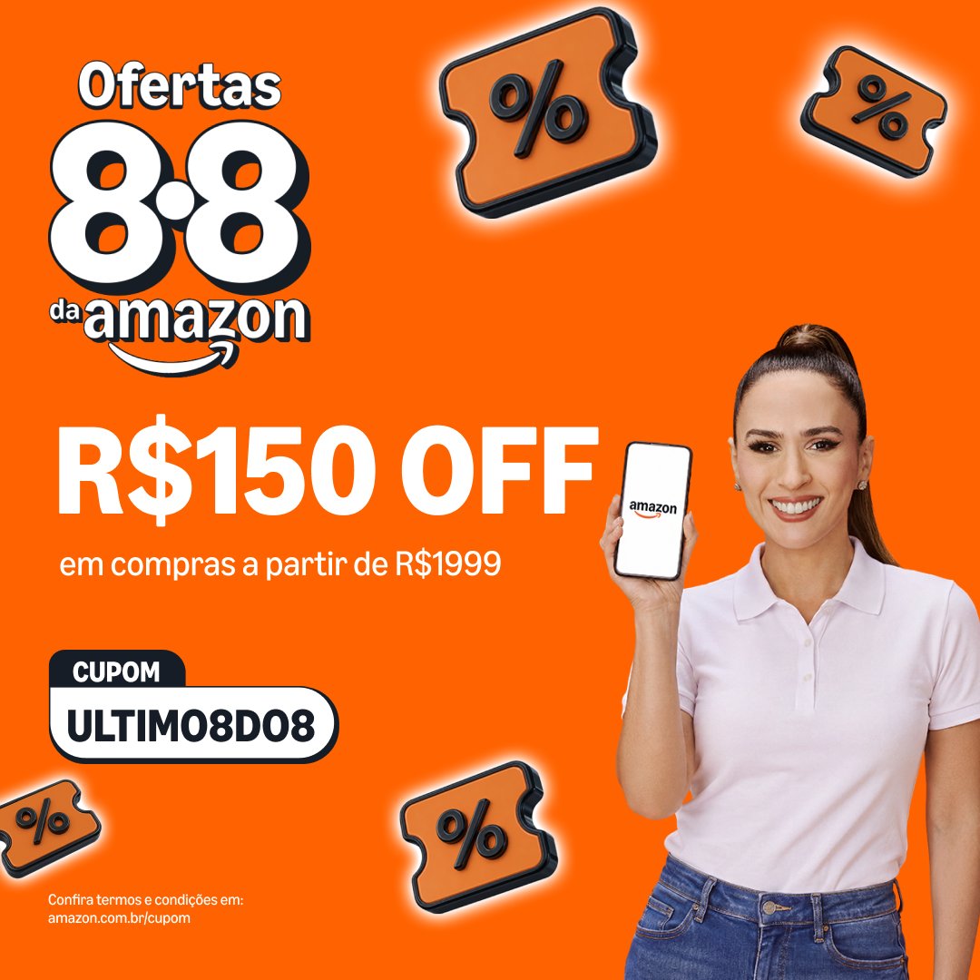 amazonbrasil's tweet photo. Sua última chance de aproveitar!

🎟️Use ULTIMO8DO8 e aproveite R$150 em compras a partir de R$1999.

👉 Confira as Ofertas 8.8 da Amazon https://t.co/uaYrsuA41x

#TemNaAmazon #AmazonBrasil #Ofertas8Do8DaAmazon https://t.co/BuUyAli3lZ