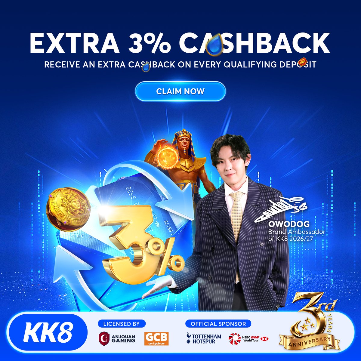_KK8SG's tweet photo. 💸 Celebrate more. Enjoy more rewards.
Unlock an extra 3% Cashback during our 3rd Anniversary celebration!
Limited-time exclusive for eligible members.

#3rdAnniversary #AnniversaryRewards #CelebratewithKK8 https://t.co/QilwVVR82P
