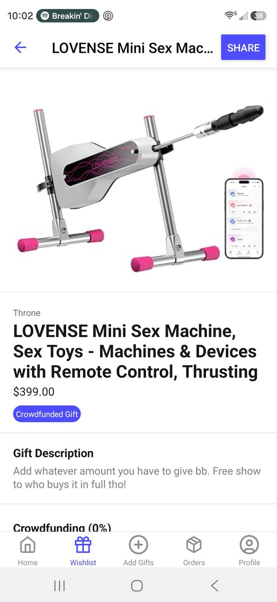 RoxyThorne069's tweet photo. Help me get my new toy! Find it in throne! #spoil #SW #sellingcontent #nsfw https://t.co/0H1FjdnaNF