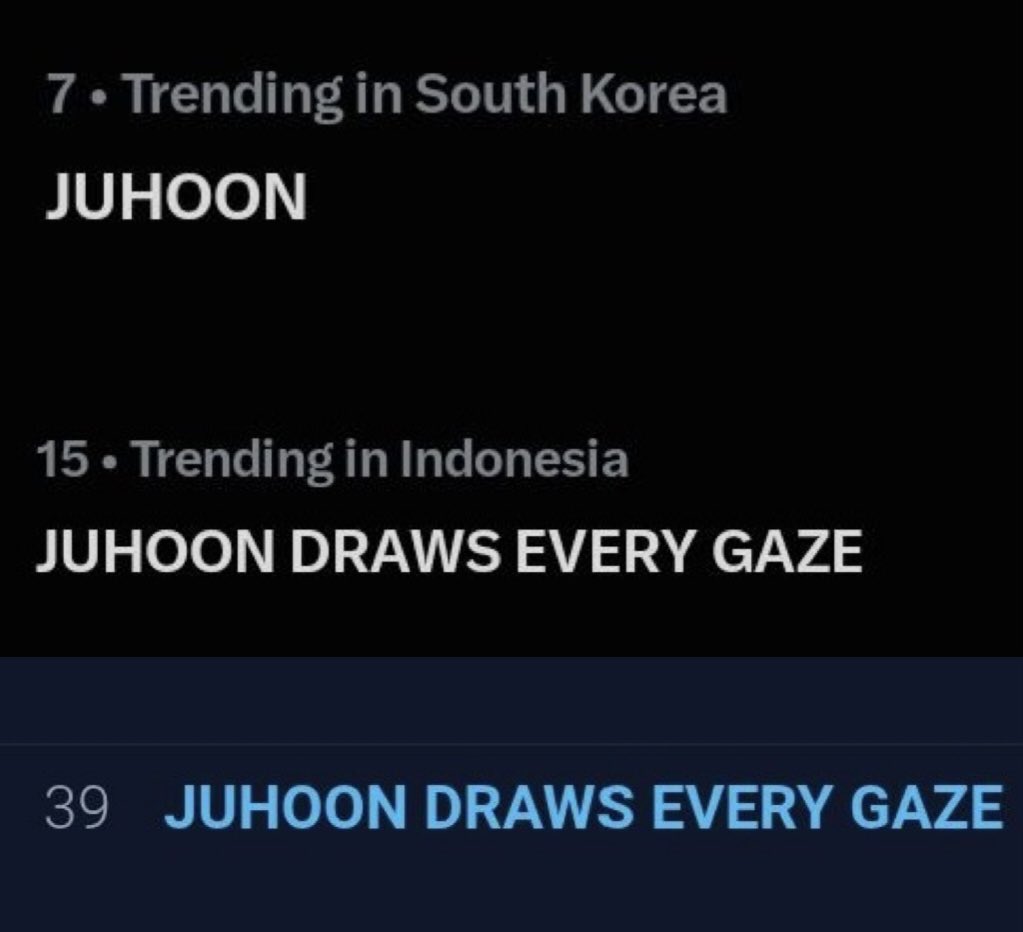 JUHOONGLOBAL's tweet photo. [TRENDING RECAP] #JUHOON AT PYPD ATLANTA 

✨TAGLINE JUHOON DRAWS EVERY GAZE 

- #3 KOREA
- #15 INDONESIA
- #39 WORLDWIDE 

✨ HASHTAG #JUHOONStageMaster

- #1 VIETNAM
- #4 KOREA 

✨HASHTAG #JUHOON: #7 KOREA

✨JUHOON’s taglines and hashtags are all mentioned in his Topic X News 

JUHOON DRAWS EVERY GAZE

#JUHOONStageMaster
#PYPD_IN_ATLANTA
#JUHOON #주훈