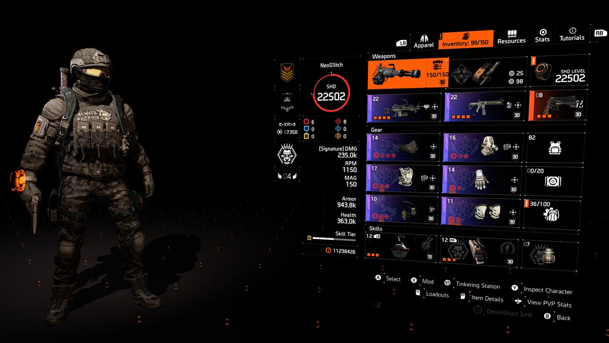 NeoG1itch's tweet photo. Still room for improvement but really loving how this feels in escalation T7 upwards (chest piece is newly aquired so I need to level up Echo) #thedivision2 https://t.co/1rkSHDe5ii