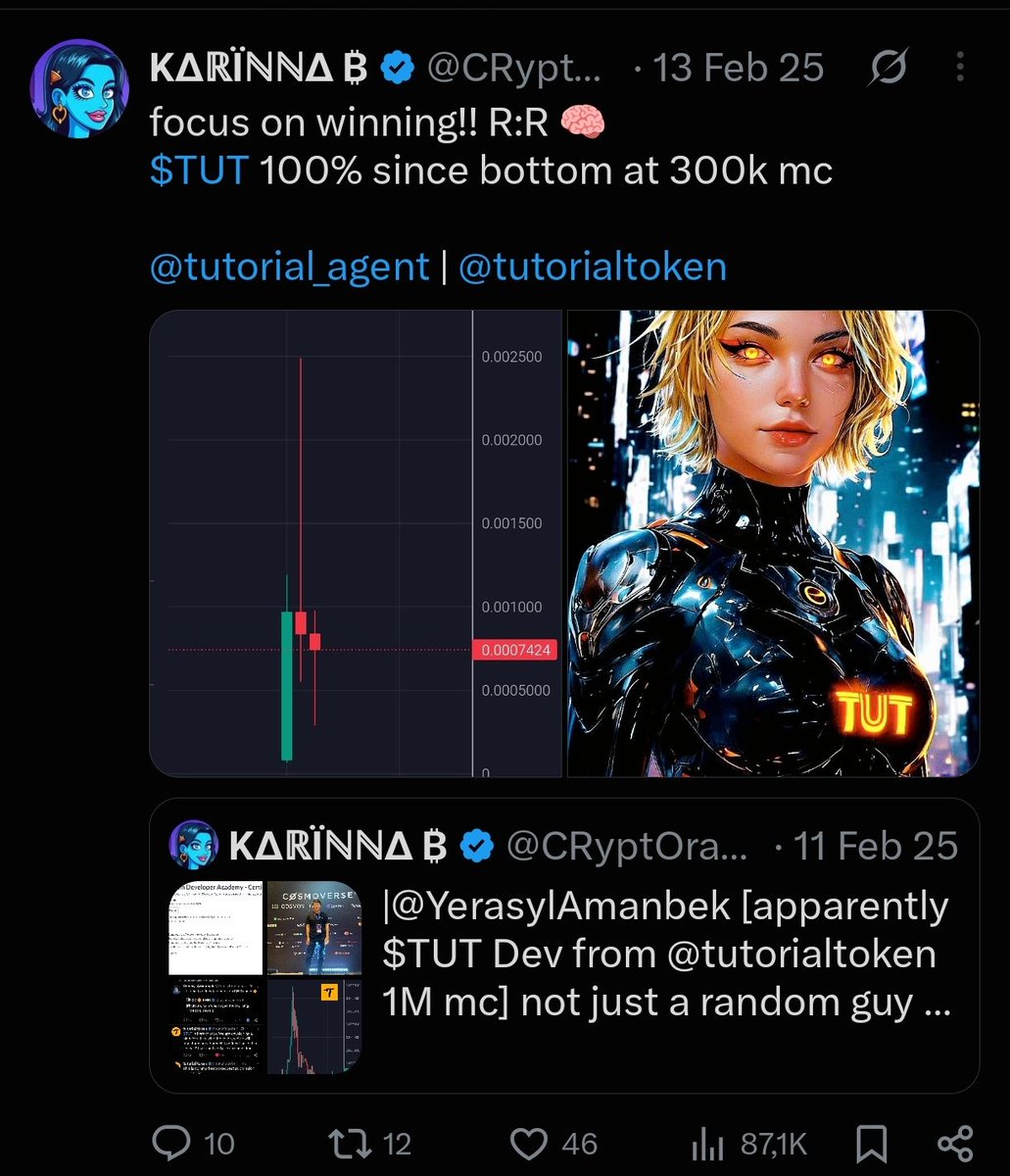 CRyptOracl3's tweet photo. $TUT was my best call ever !!
since $0.0003 to $0.30 😭
x1000 ... 

we did fam 🚀🚀🚀 
Patience, conviction and resilence!! https://t.co/D485SMEmpi