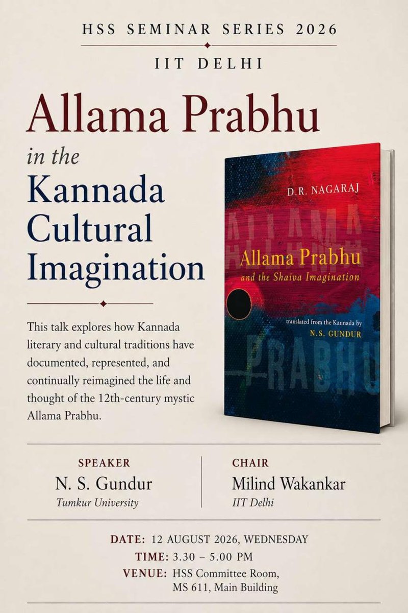 PermanentBlack's tweet photo. N.S.Gundur in conversation with  Milind Wakankar, @iitdelhi on 12 August!
Details of the book on our website. https://t.co/5Ov4J9jpaE