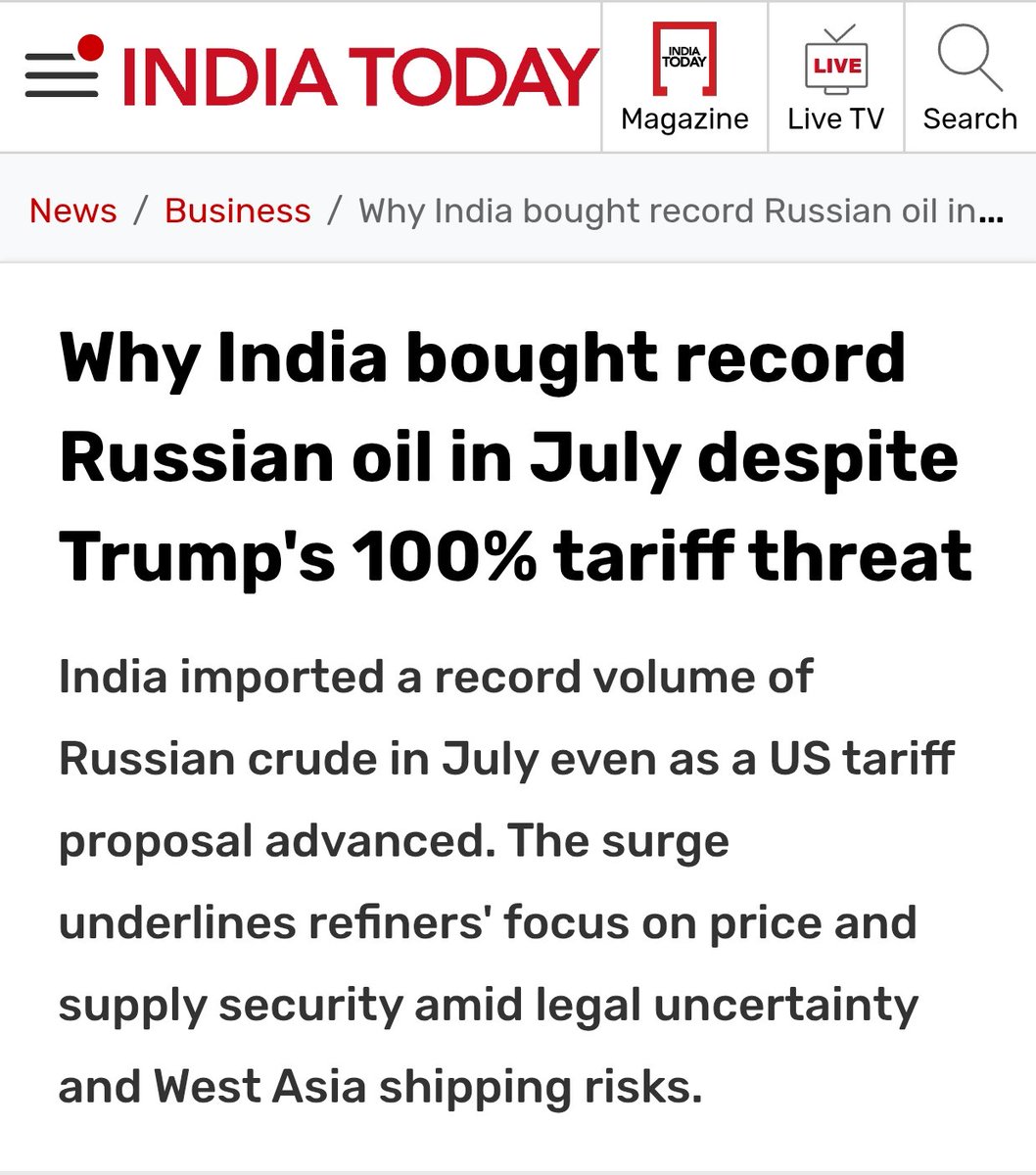 Regular__Indian's tweet photo. Lol, India has stopped buying Russian oil. 😂😂

We have bought record Russian oil in 2026 itself. 

This Paki K2A can't even read basic news. But given he is a Paki, expecting him to read news will be too much https://t.co/OkSz7mGAoj