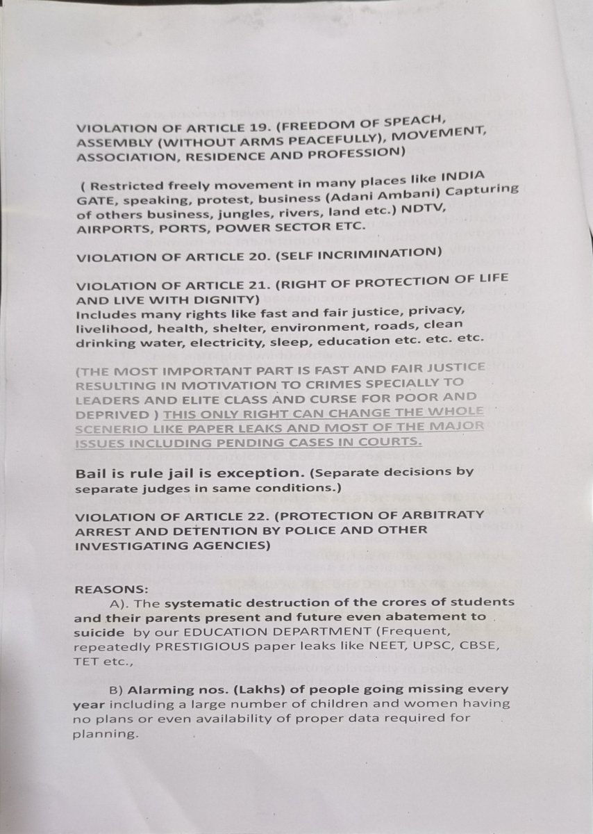 shivanient1998's tweet photo. This is the framework of a PIL through which most of the problems in India will be solved. Needed maximum support of citizens. 
are requested to file this PIL after modifications if needED #barcouncilofindia.
#NEWSLAUNCHER #ADVOCATEBALRAJMALIK 
#4PM #Sandeepchoudhary https://t.co/t98EnB0pEU