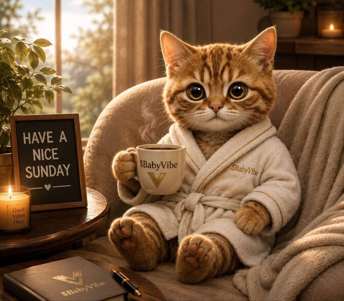 BabyVibe_anon's tweet photo. ☀️ Good morning, Vibe family!

Coffee in hand, good vibes all around. ☕️🐱💚
Take your time, enjoy your Sunday, and recharge for the week ahead.

The journey is just getting started. 🚀

$BabyVibe 🐾💫 https://t.co/WbIcD4sbBw