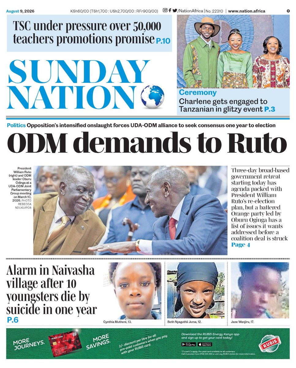 nyanducha's tweet photo. Today's newspaper headlines.
Sunday, 9th August 2026.
Contact #Victorock #Kenya on 0706357055 or info@victorockkenya.com for #Ubibot soil, temperature & humidity IoT #sensors, #Sophos firewalls, #Cisco #Meraki firewalls & switches.
#ePaper #Gazeti #QuickMart #Fresh #Charlene https://t.co/phMFO6a16c