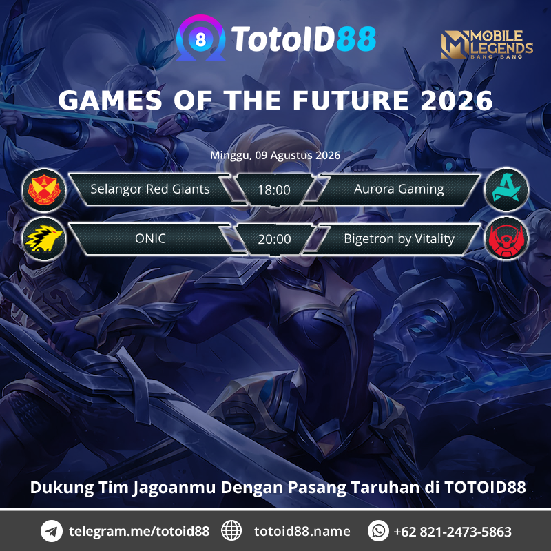 totoid88update's tweet photo. 🎖GAMERS TURNAMENT🎖

🥷🏻 Minggu, 09 Agustus 2026 🥷🏻

🍺 MOBILE LEGENDS 🍺

🕹 GAMES OF THE FUTURE 2026 https://t.co/nyI7oKa5IA