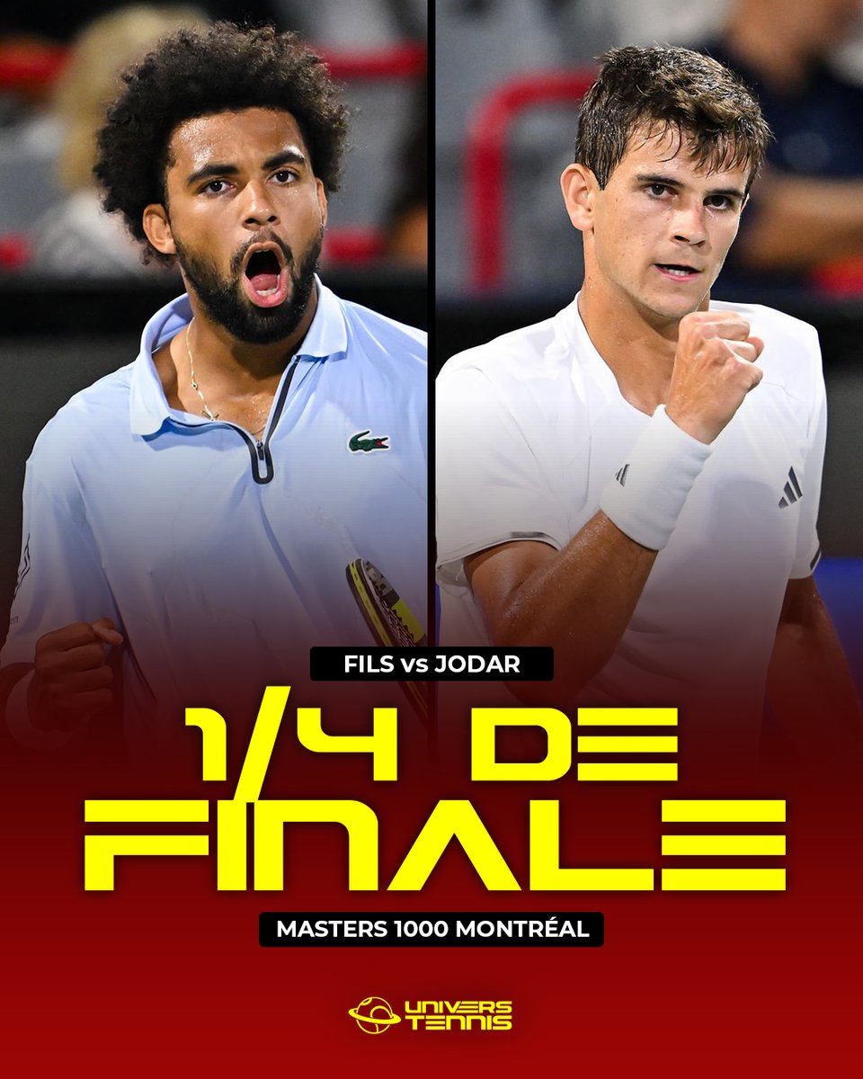 UniversTennis's tweet photo. PREMIER 1/4 DE FINALE À MONTRÉAL POUR FILS 🤩🇫🇷

Arthur Fils écarte Cameron Norrie et atteint son 7e 1/4 de finale en Masters 1000, le 4e en 2026. 🔥

Troisième confrontation à venir contre Rafael Jodar cette saison (1-1), cette fois pour une place en demi-finales à Montréal. 🍿