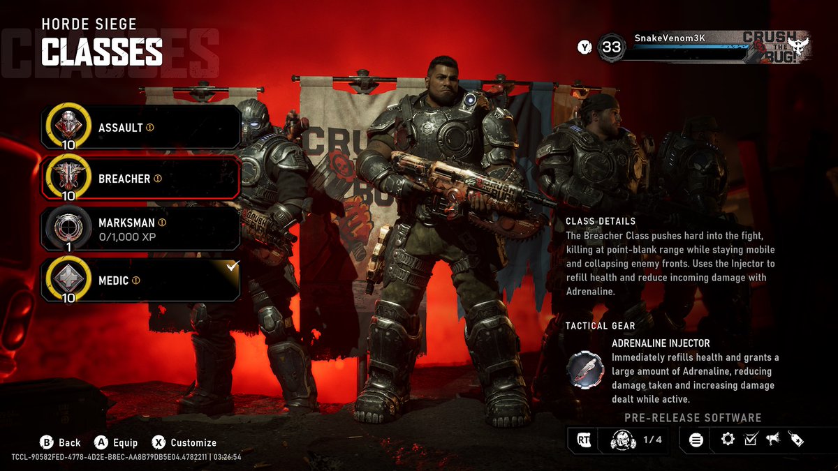 SnakeVenom3000's tweet photo. Gotten 3 out of the 4 classes to level 10. #GearsOfWarEDayBeta https://t.co/5MpZaM74jK