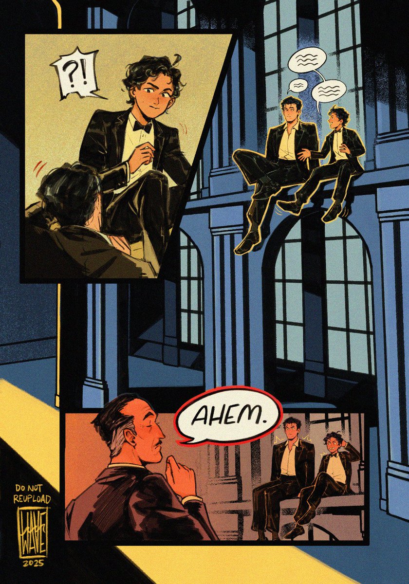 waveoftheocean's tweet photo. here's the full 2 page comic i did for @Batfamilyzine ft. little richard sneaking away from a boring gala!! 🤸‍♂️

#robin #batman #dccomics https://t.co/GMLtmvOo1h