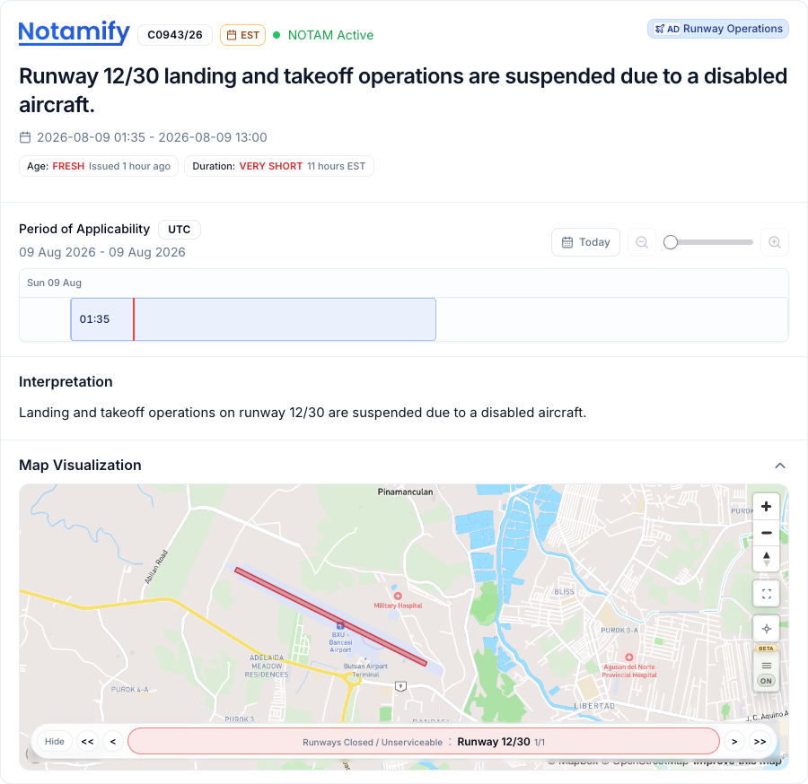 notamify's tweet photo. hey @flightradar24 what happened in Bancasi Airport? https://t.co/SOC5sGKwtQ