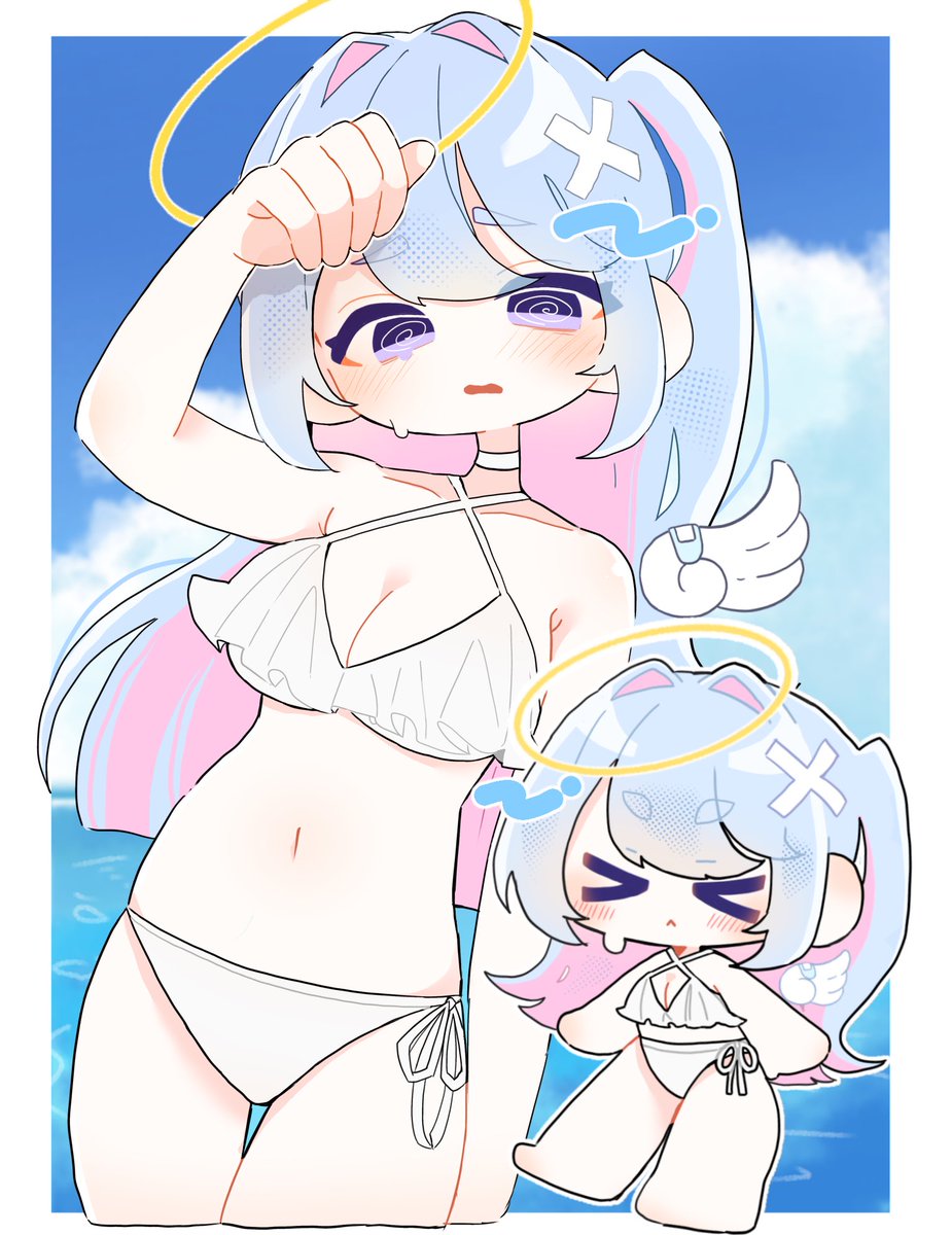 sv22827's tweet photo. 暑いので水色の絵 https://t.co/9Xc1MeBI2P