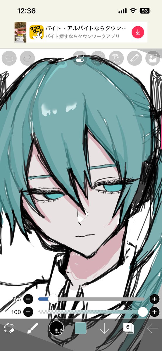 Ryunosuke_0613_'s tweet photo. 途中経過の初音ミク https://t.co/9i1iDRRc1x