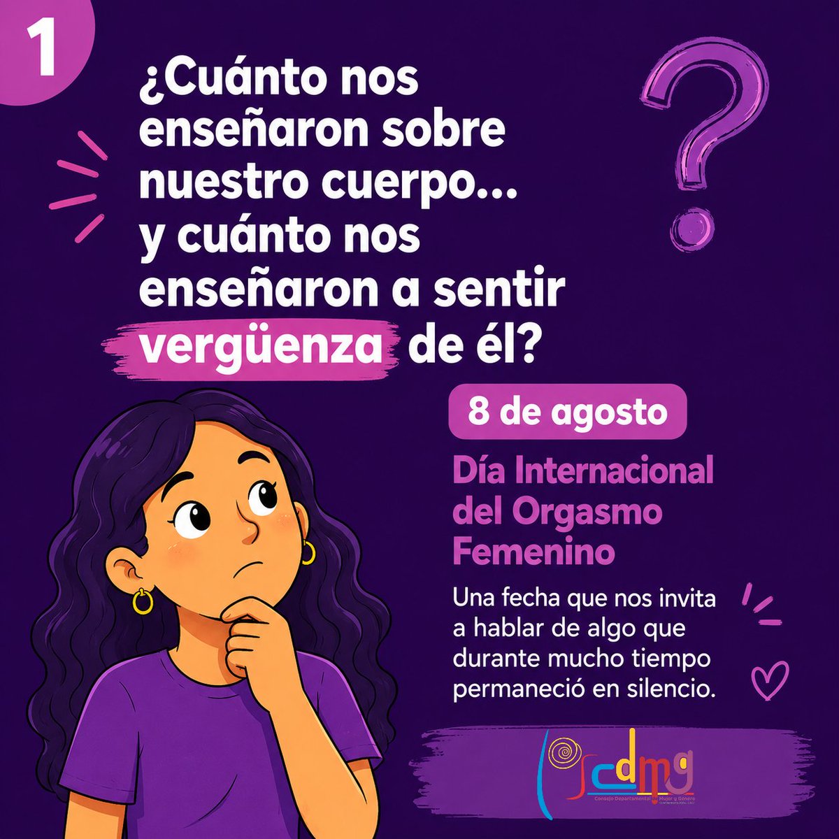 CDMGcundi's tweet photo. ¿Y si hablar del placer femenino también fuera hablar de derechos?

Este 8 de agosto, abrimos una conversación sobre sexualidad, autonomía corporal, consentimiento y educación.

💜 Conocer nuestro cuerpo es autonomía. Defenderla también es transformar la sociedad.

#Derechos #CDM https://t.co/2TVZvAJ4hr