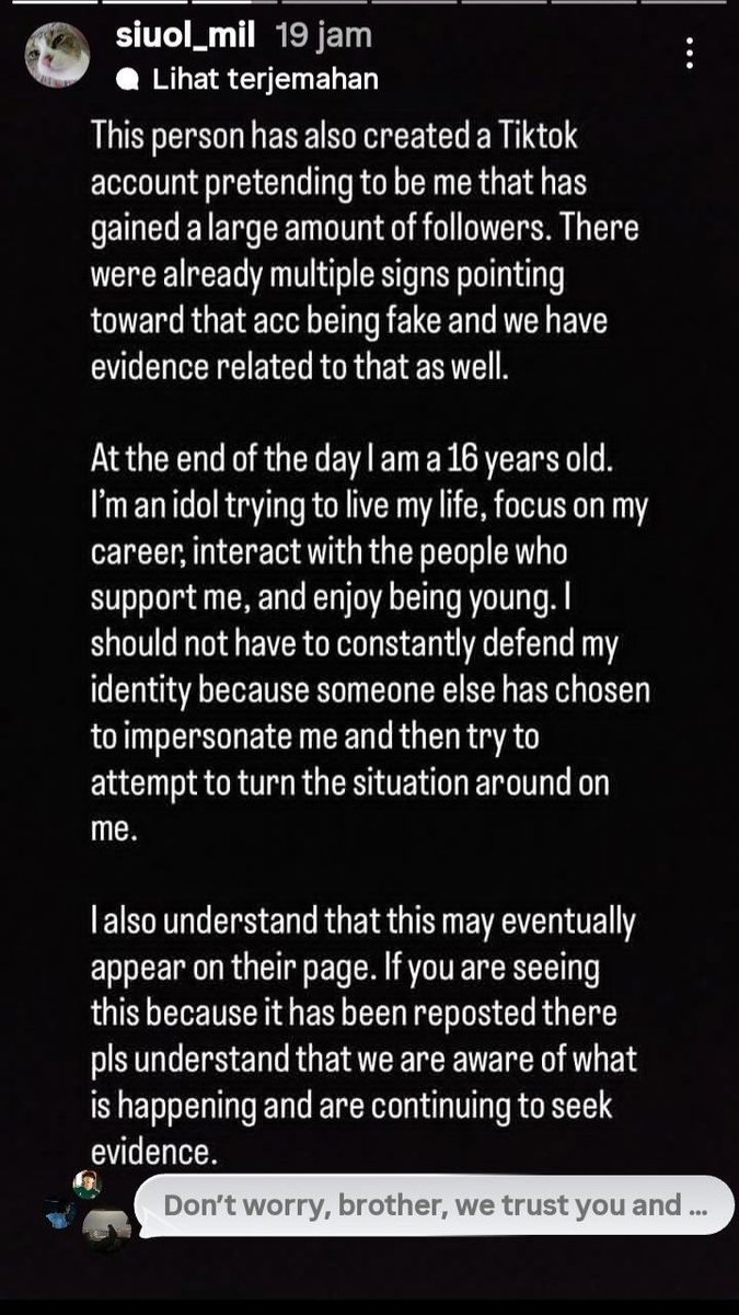 dubaichewyluwii's tweet photo. @piapao_0 nih kak statement nya, intinya sih ada yg ngaku ngaku jd lui, pdhl yg punya akun jg ngaku ngaku 😇 https://t.co/sUN85fQJPH
