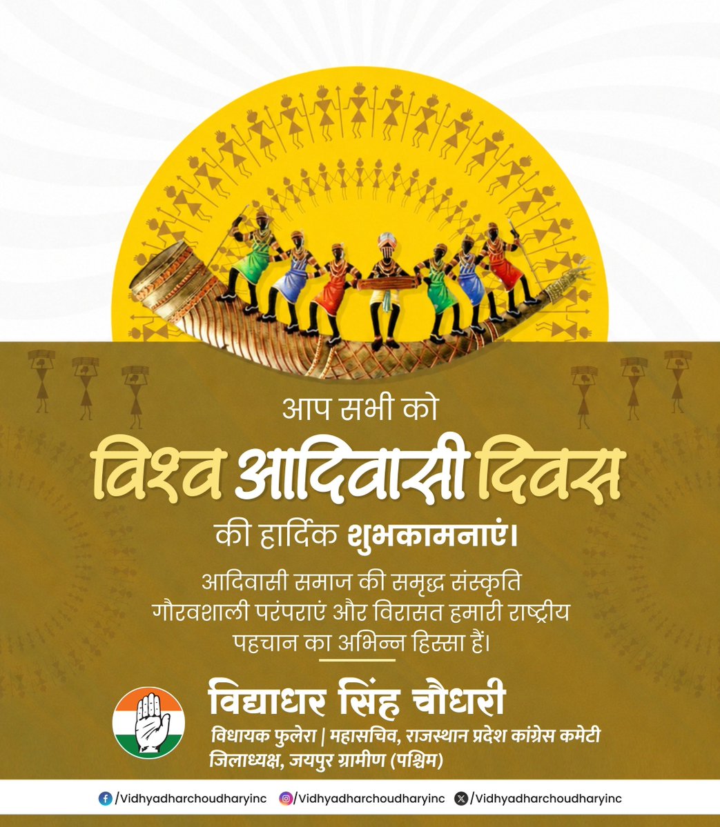 DCCJaipurRW's tweet photo. विश्व आदिवासी दिवस https://t.co/zxS3L0jKzP
