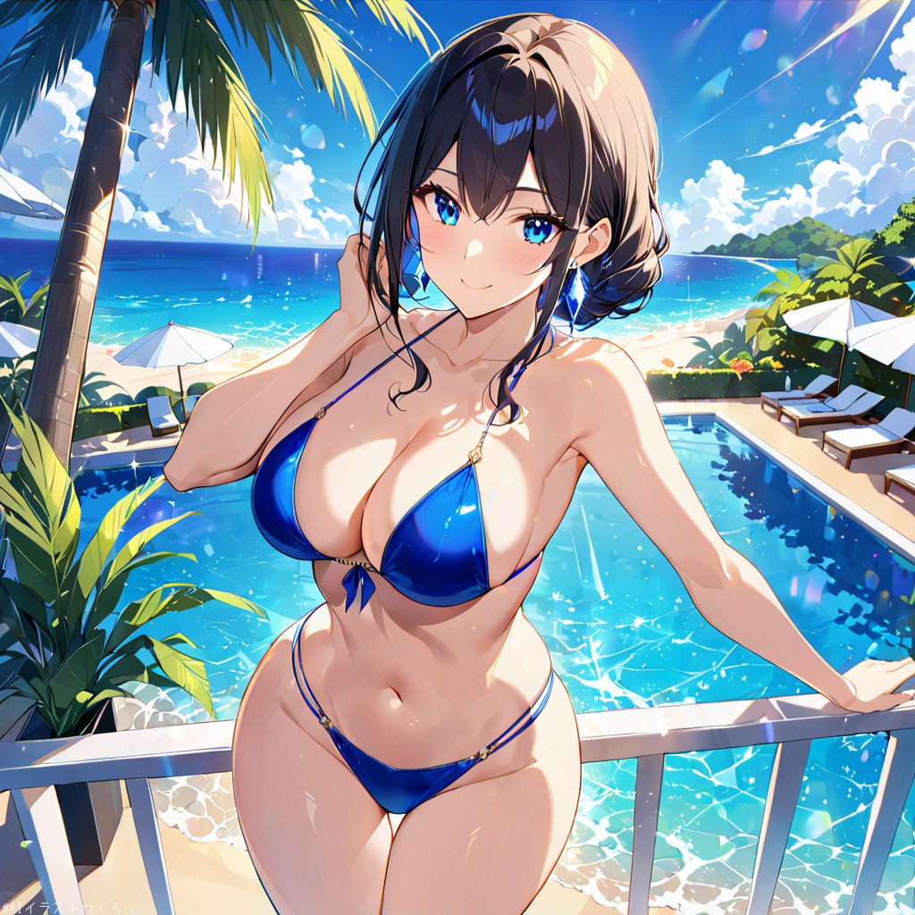 samidare0546's tweet photo. 南国の陽射しに照らされながら、優雅にくつろぐ午後。🌴✨
煌めく水面、濡れた髪、艶やかな視線――夏のリゾートに漂う、少し大胆で魅惑的なひととき。💎☀️
#AIイラスト #アニメイラスト #水着 #夏 #リゾート #セクシー #透明感 https://t.co/EQmXdn9FiO