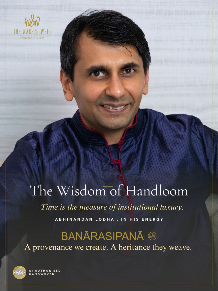 thewarpnweft's tweet photo. “Impossible is nothing” Abhinandan Lodha who sees #indianhandloom with the same discipline, patience, purpose leading to institutional permanence and wears #Banarasi on his sleeve  @SagrikaDinkar @TexMinIndia @dchandlooms01 @narendramodi @myogiadityanath https://t.co/odHlPfaM4h