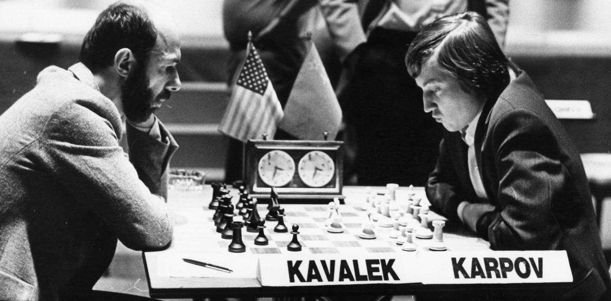 Chess_1946_1993's tweet photo. Buenos Aires, 1980.

Lubomir Kavalek (9 August 1943 - 18 January 2021) and Anatoly Karpov.

https://t.co/iLbIZH0szP 

#chess #ajedrez #scacchi #schach #echecs #xadrez https://t.co/dx39I6PCdg