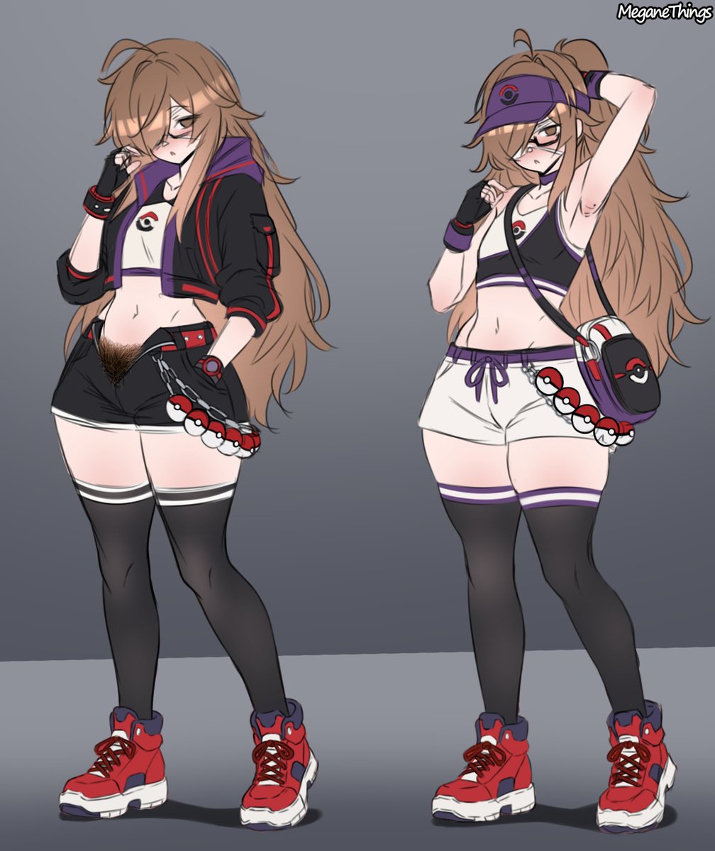MeganeThings's tweet photo. Sketched out 2 trainer outfits for no reason at all, tomorrow I'll post an alt https://t.co/QR09ATguNQ