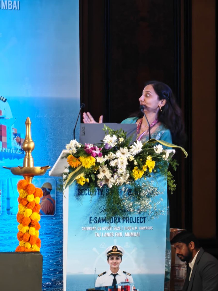 65df2fa1a3bc422's tweet photo. ⚓️ Sagar Mein Yog

Honoured to present this initiative dedicated to the holistic wellbeing of our seafarers—from Pre-Sea to At-Sea to Post-Sea.

Grateful to have Hon’ble Union Minister Shri Sarbananda Sonowal as the Chief Guest.

#SagarMeinYog #SeafarerWellness #MaritimeWellness https://t.co/lCswh2VbHz