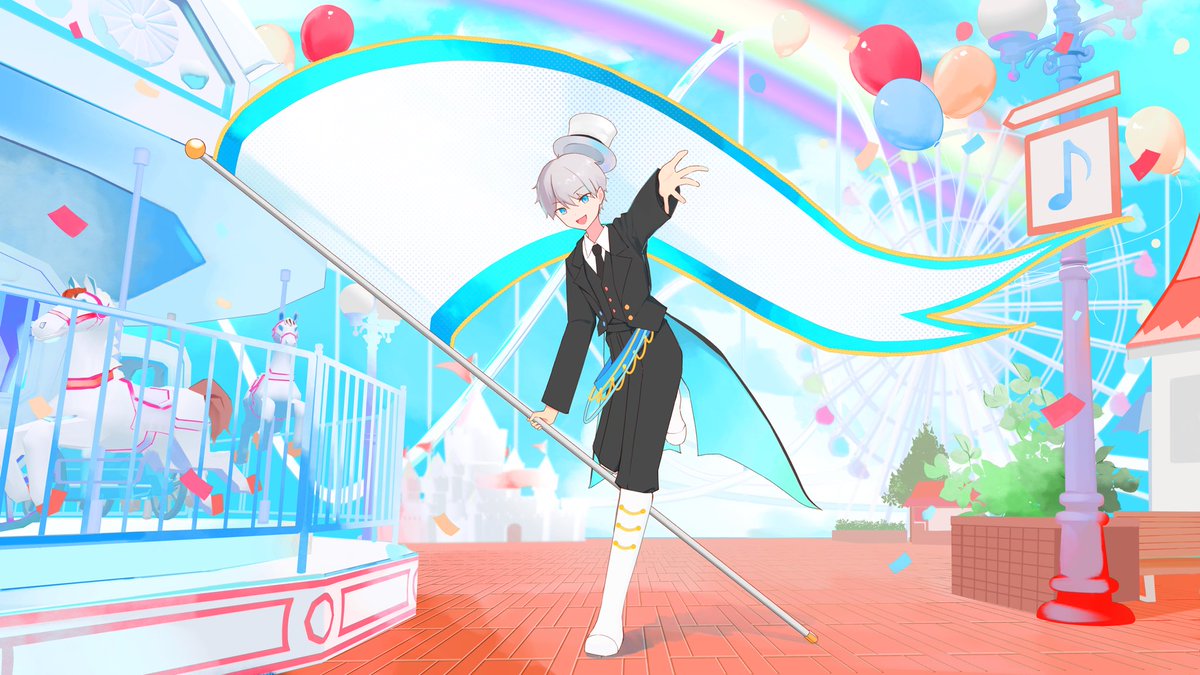 ula_ula00's tweet photo. MVイラストお手伝いさせていただきました🎡🎈

【Crazy Funny Coaster!!】
作詞・作曲(ボカロ版) : 数波様 
@waves_kazunami 
波詩ロル様 オリジナル楽曲
@rolle_namiuta 

音楽溢れる遊園地へようこそ🎢🎶🎈
とても前向きになれる楽曲です!!♪ https://t.co/WgvGEH5Idt