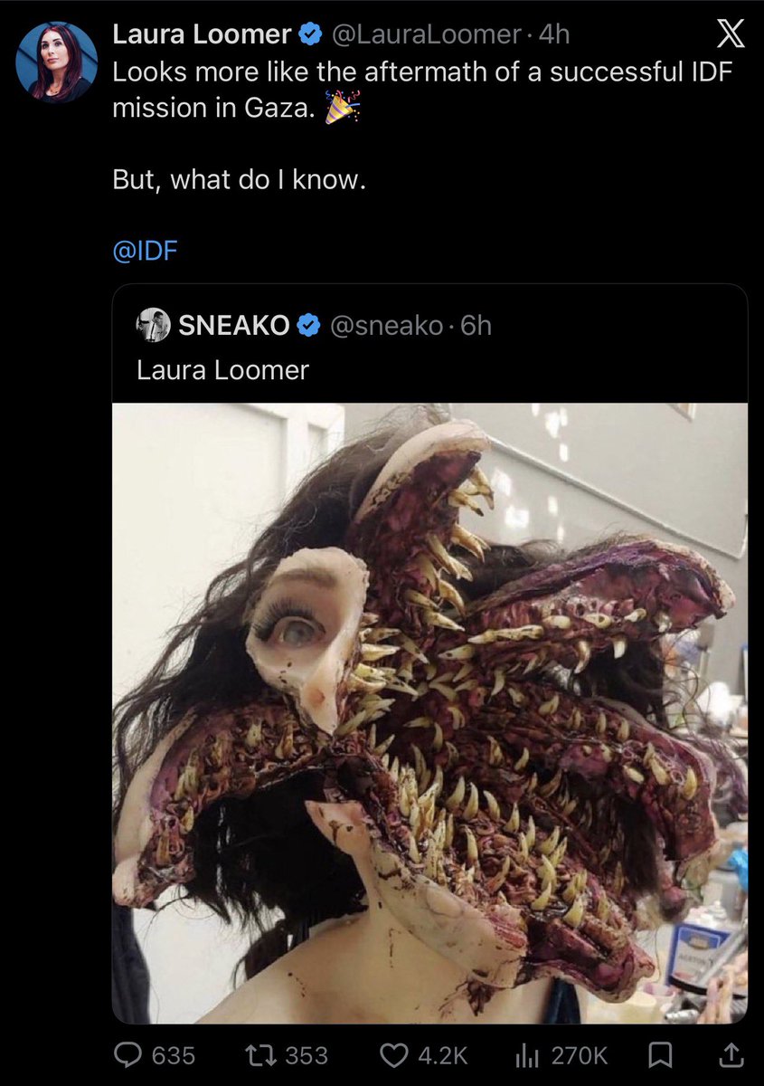 esjesjesj's tweet photo. Sneako: You’re ugly

Laura Loomer: I like it when innocent people die https://t.co/jQcWjccsoL