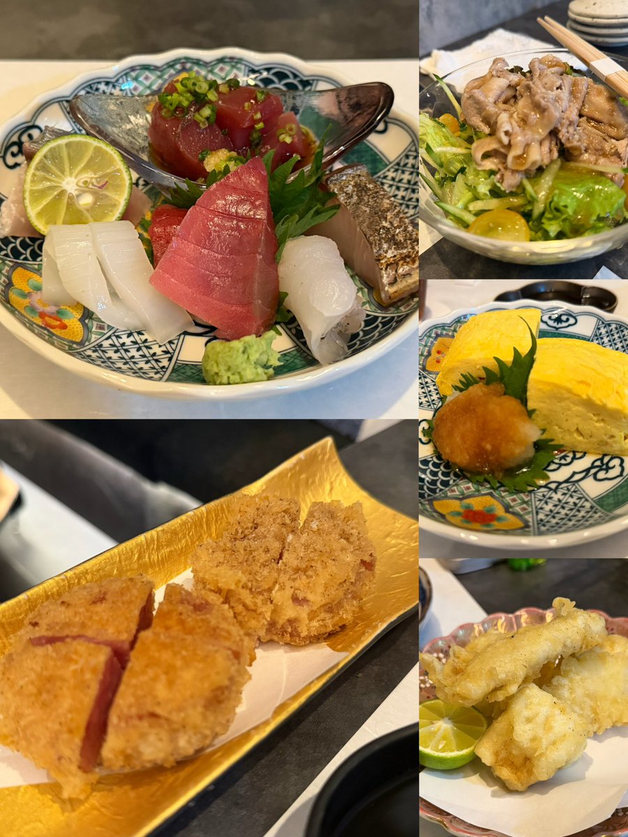 hrk_hm610's tweet photo. 2回目だけどちゃんとお食事したの初めて🎶 お刺身1人前ずつ盛って出してくれるの嬉しい🐟 あと私の大好きな雲仙ハムのハムカツがある😻🩷 雲仙ハムこの世のハムで一番好き✨ ここ美味しいし賑やかすぎないからすごく好き🫶 来週も行く😸

📍旬和食 ニ七九 https://t.co/3QgU5oqpKq