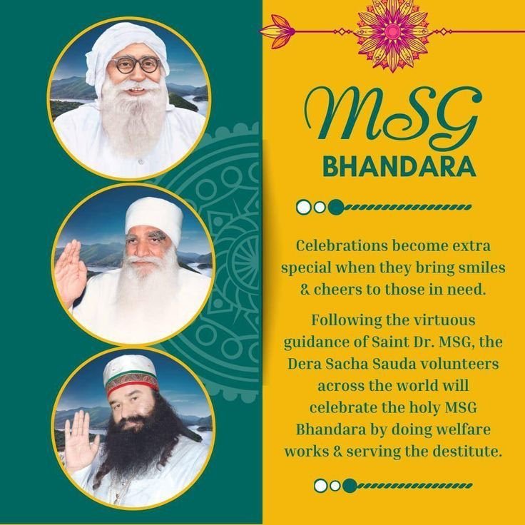 JiyaArora_777's tweet photo. It’s the auspicious MSG Bhandara month and the whole world seems ready to celebrate this special time with joy. The spiritual congregation today will be held today at Salabatpura, Punjab. 
#SpiritualSunday
Saint Gurmeet Ram Rahim Ji https://t.co/moRP2HQDO9