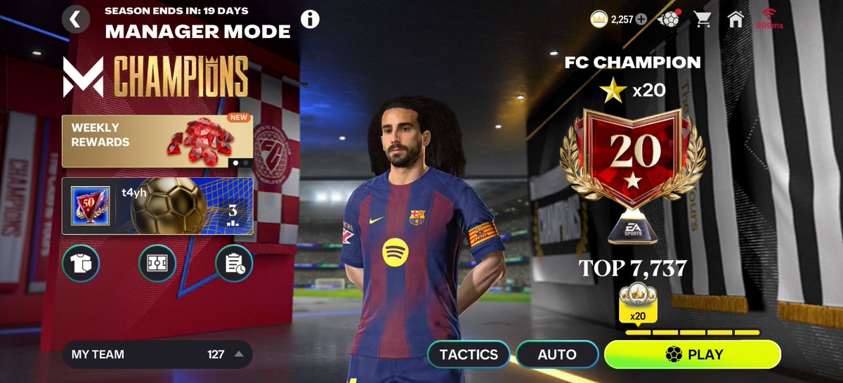 FM_T4YH's tweet photo. 20 ⭐ reached in Manager Mode

Recommended formation: 4231N
 
Best guide:
Max OVR possible
Players with 5* WF
ST with clinical finisher/finesse shot playstyles are good rn in MM

Top players: Mbappe, Bellingham, Modric

Likes and reposts appreciated 🔁

#fcmobile
#fcmobile26 https://t.co/XP9AiqOEmA