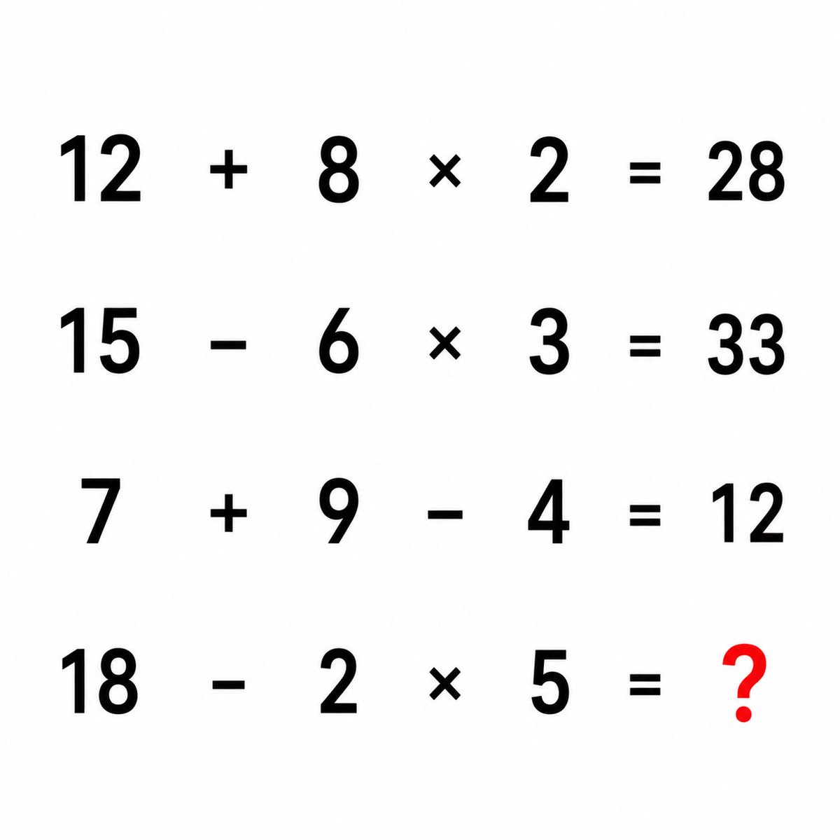 Hania_puzzle's tweet photo. A simple one, but can you solve it?

Take a quick look and calculate carefully.

No calculator needed. https://t.co/YzeJv0W1tQ