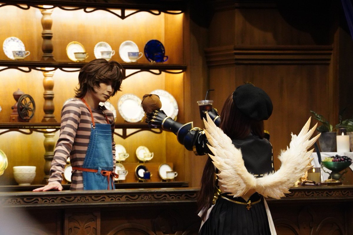 kubo_granblue's tweet photo. #グラブルEXフェス2026
サンダルフォンからコーヒー淹れてもらったラジエル https://t.co/BZ5tHBhsN6