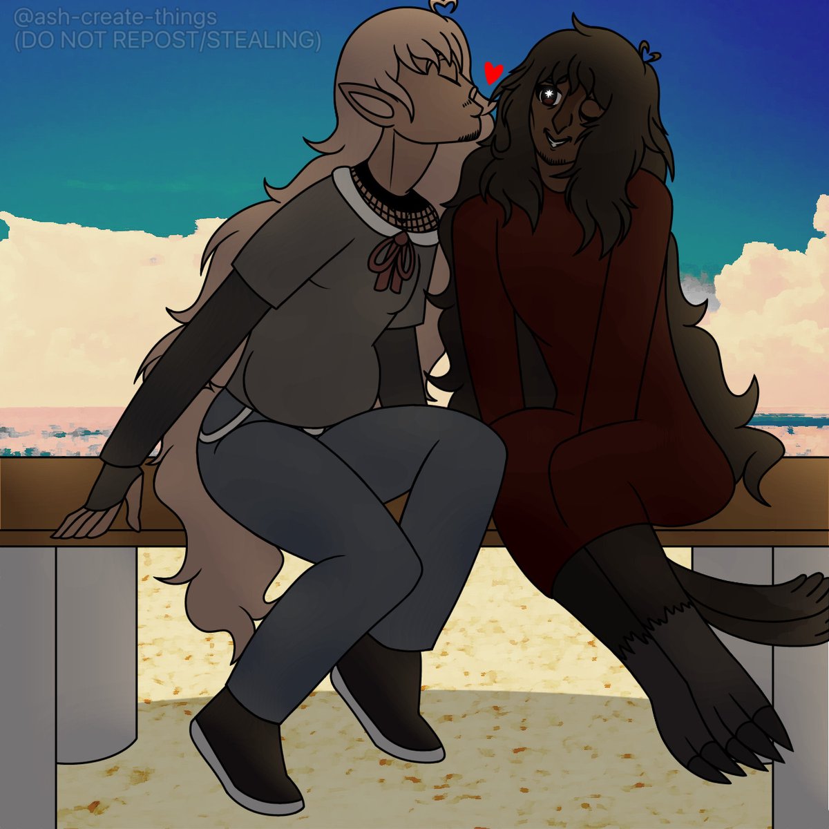 ash_draws_thing's tweet photo. Baylee X Sam (Human Samsonlem)
#myau #noncanon #pc2au #recoveryau #samsonlem https://t.co/PZROSCw7hR