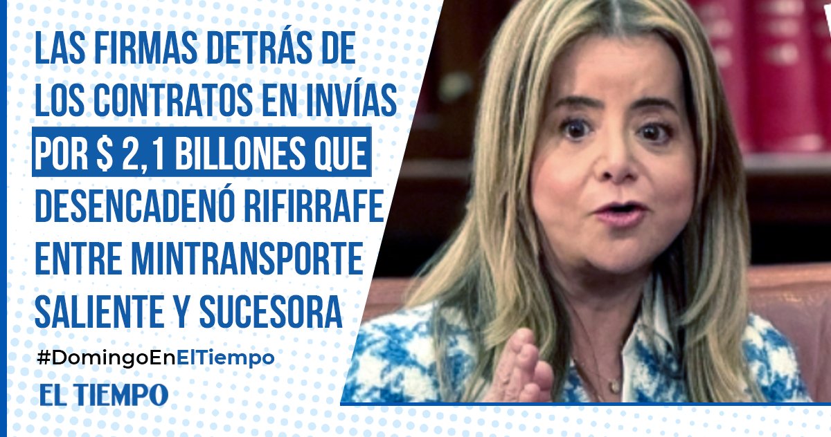 ELTIEMPO's tweet photo. #ContenidoPremiumET | Comprometerían vigencias de hasta 9 años. El Nuevo Gobierno cuestionó adjudicación. Hablan contratistas.
https://t.co/XC5AKMl1Qv

Vía @Uinvestigativa #DomingoEnELTIEMPO https://t.co/PszlYJAZ1U