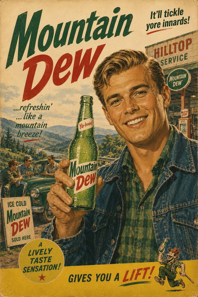 1960s American Beverage Advertising Poster