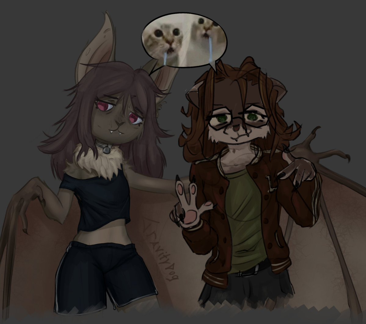 GravityDog's tweet photo. OH NOO!! ME DRAWING TWO FURSONAS 💀 i got forcefully furryfied against my will i swear;3

#furryart #furryㅤ https://t.co/ELXxbnF7LT