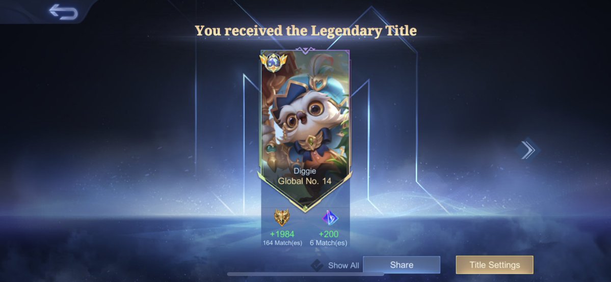 BabyJCW12's tweet photo. Gagal kejar Top Global 1 diggie dalam 2 minggu awal season 😂

#mlbb #diggie #mobilelegend https://t.co/8OtAGvWfjF