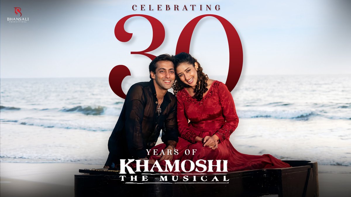 bhansali_produc's tweet photo. Every frame tells a story. Every moment stays with us ❤️
Celebrating 30 years of a story that continues to live in our hearts ✨
#30YearsOfKhamoshiTheMusical

@BeingSalmanKhan @mkoirala @nanagpatekar #Helen
#SanjayLeelaBhansali #Khamoshi #KhamoshiTheMusical

[ Bhansali Productions, Bollywood Series, Hindi Cinema, Khamoshi: The Musical, Annie, Raj, 30th Anniversary ]
