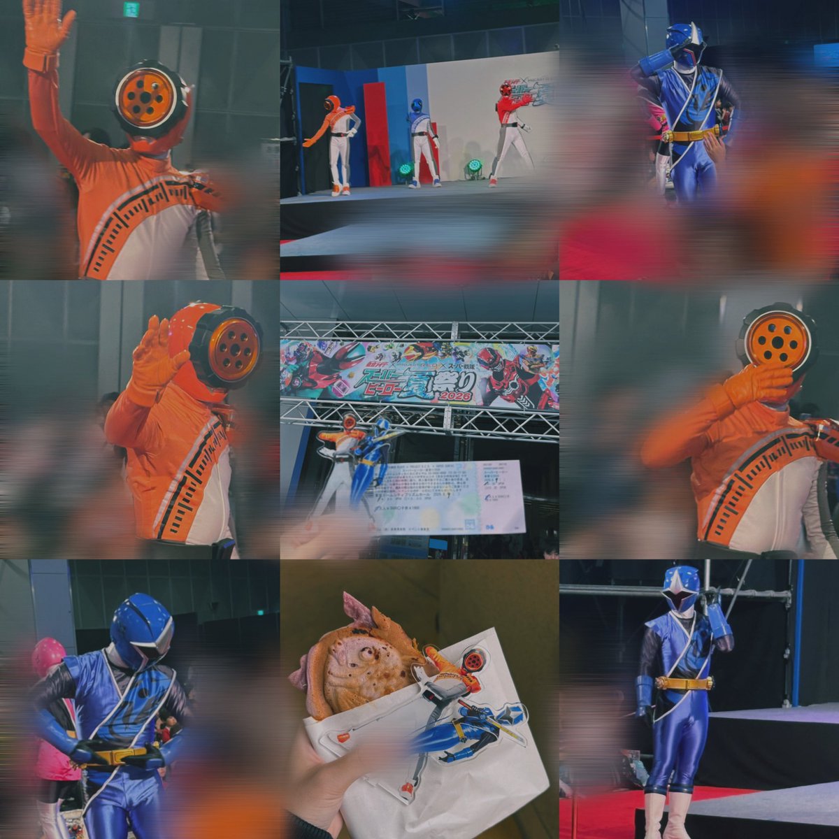 Tukimi_saka's tweet photo. ほんじつ🛞🧡🥷💙
元々行く予定無かったけど勢いで当日券取って本当に良かった😭😭ブンオレンジさんとアオニンジャーに会えて楽しかったよ😭😭😭 https://t.co/WdmnUR07Cm